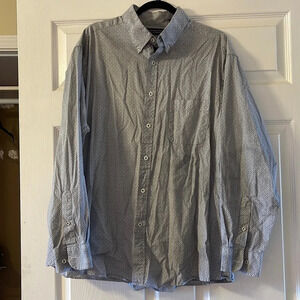 RoundTree & Yorke white and navy long sleeve button down shirt XL